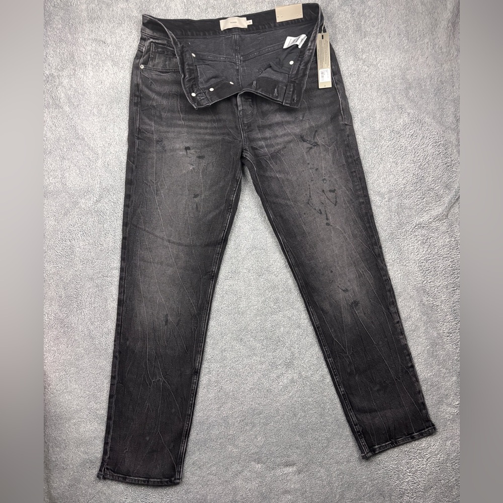Hudson Reese Straight Leg Jeans Black Wash Size 32 NWT